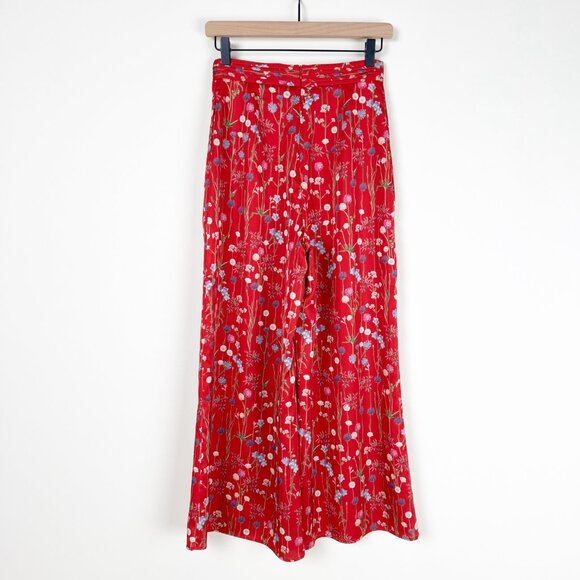 Anthropologie Floral Cropped Pants High Rise Trousers Wide Leg Dainty Romantic - Picture 11 of 13